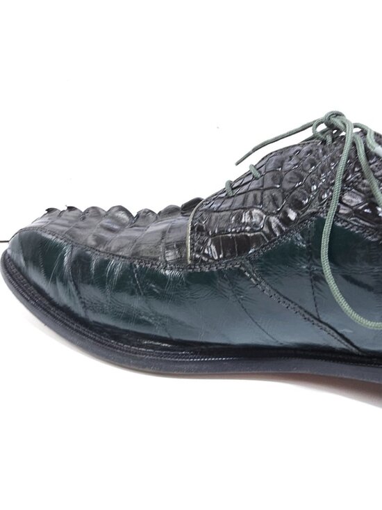 Belvedere Colombo Men’s Size 12 Crocodile Leather Dress Shoes Green Brown main image 11